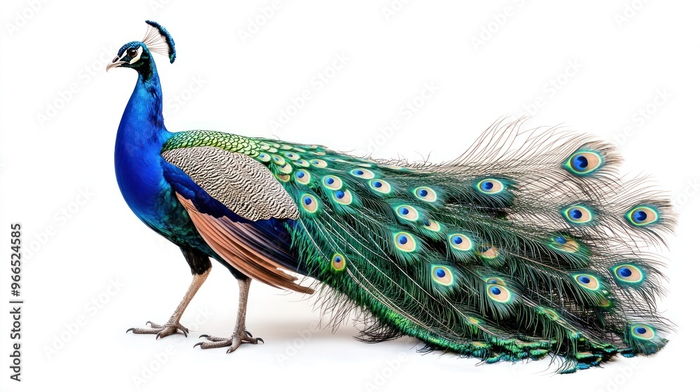 Fototapeta premium Peacock with its Feathers Spread