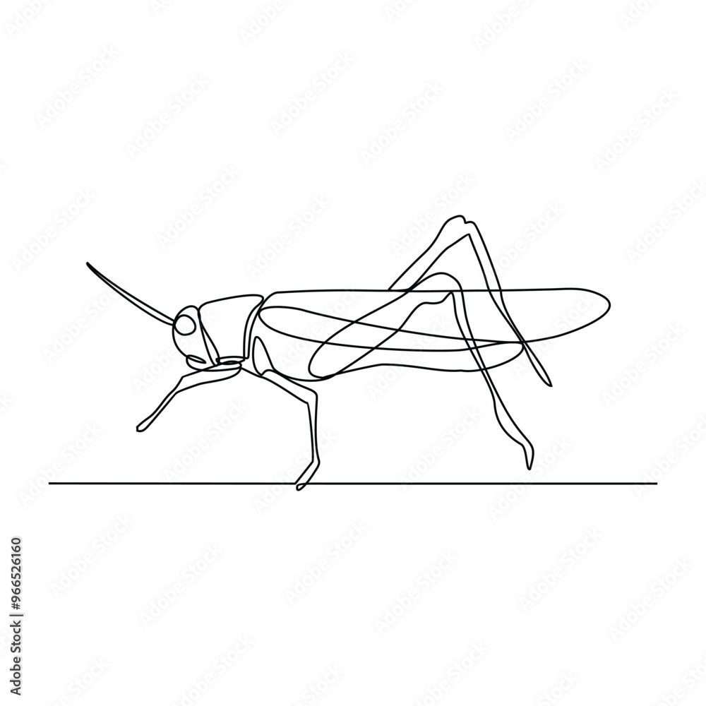 One continuous line drawing of insect vector illustration. Animal