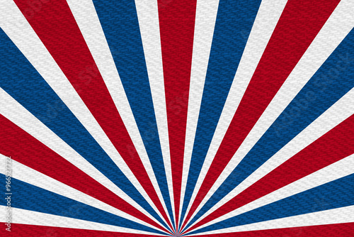  Retro red, white and blue ray sun burst abstract background