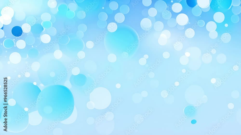 Blue and white bokeh circles animation on light blue background Blue and white bokeh circles animation on light blue background