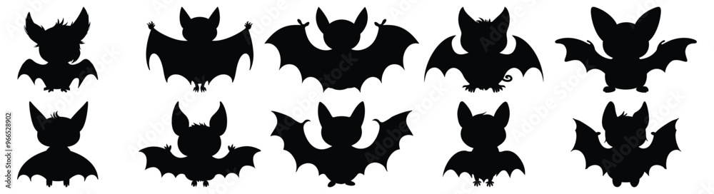 Bat silhouette set vector design big pack of bat illustration and icon Bat silhouette set vector design big pack of bat illustration and icon