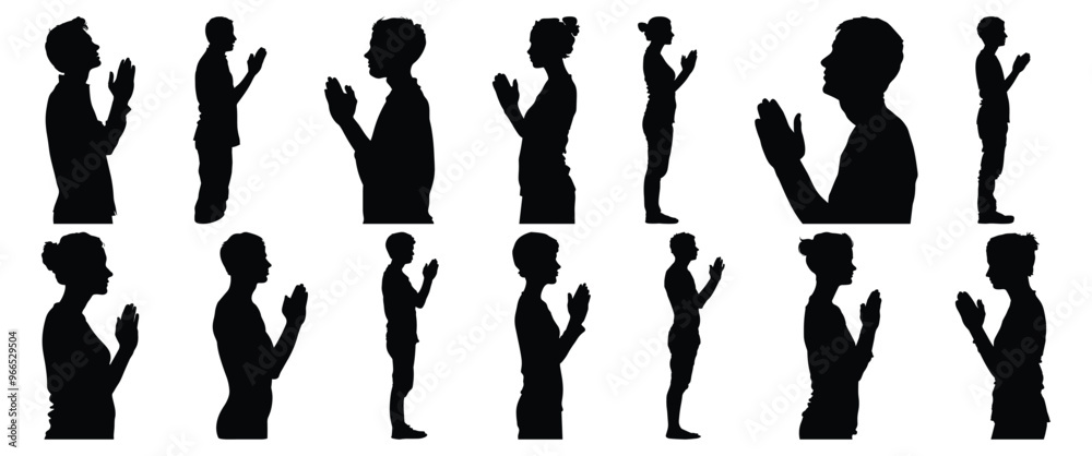 Religion silhouette set vector design big pack of prayer illustration and icon Religion silhouette set vector design big pack of prayer illustration and icon