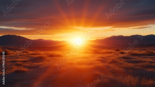 Golden Sunset Over Mountains