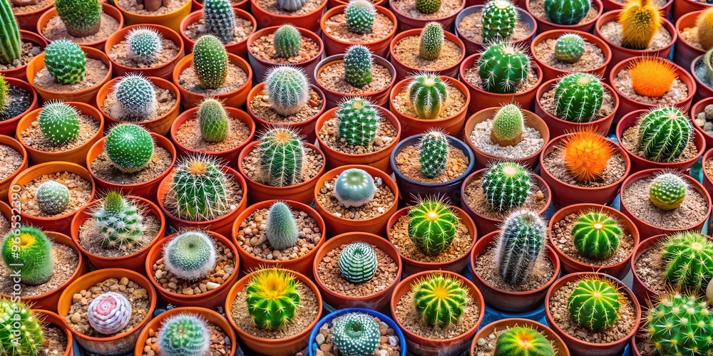 pattern, cacti in flower pots pattern, cacti in flower pots