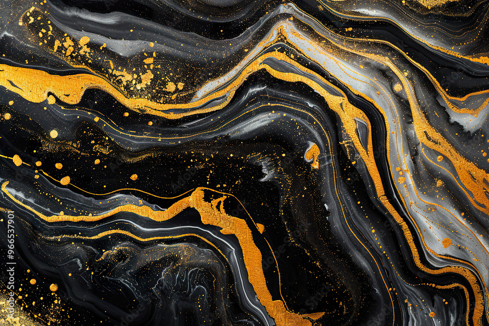 A gold and black floral design with a shiny, metallic appearance, generative ai image, A gold and black floral design with a shiny, metallic appearance, generative ai image,