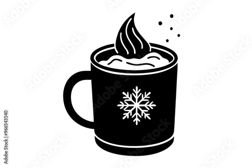 Cozy Winter Hot Cocoa Mug Icon Perfect for Seasonal Illustrations photo