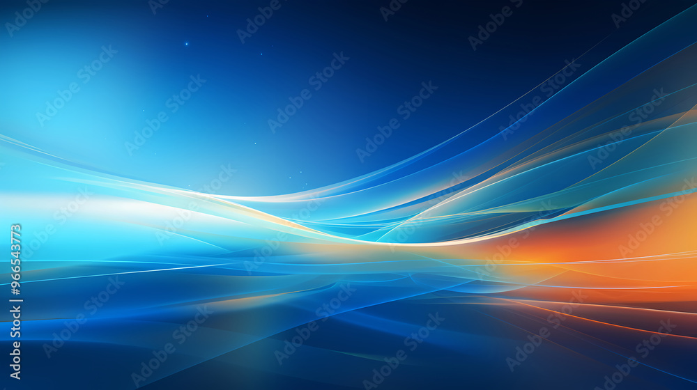 Fototapeta premium Abstract blue and orange waves