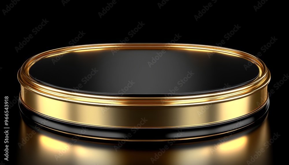 Circular Pedestal with Black and Gold Trim Circular Pedestal with Black and Gold Trim