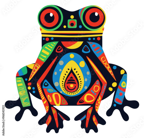 PNG  Vector frog impressionism art illustrated amphibian. photo