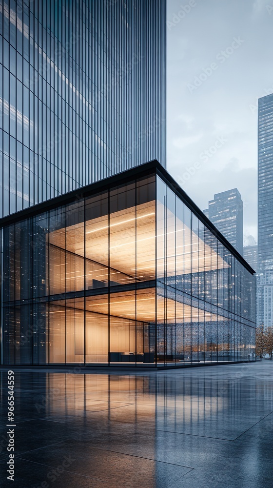 Glass walled office building contemporary architectural design picture Glass walled office building contemporary architectural design picture