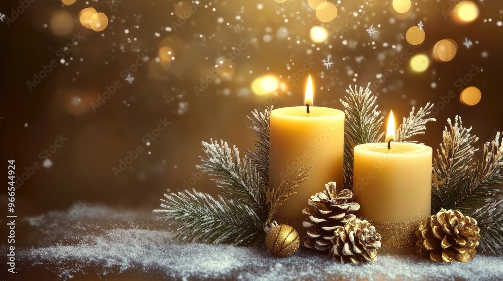 Christmas Candlelight and Snowflakes Christmas Candlelight and Snowflakes