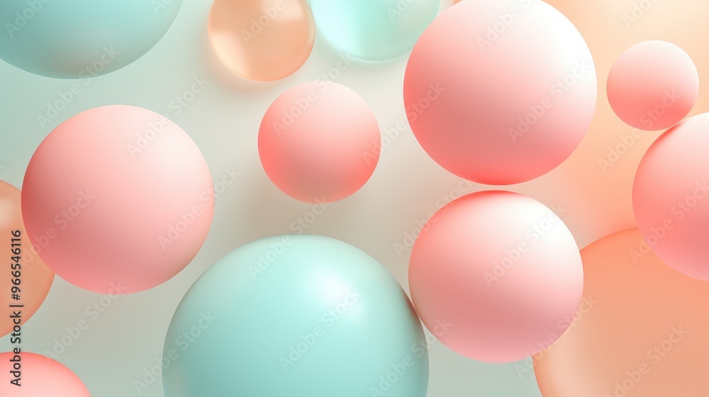 A soft and abstract background with pastel-colored spheres. A soft and abstract background with pastel-colored spheres.