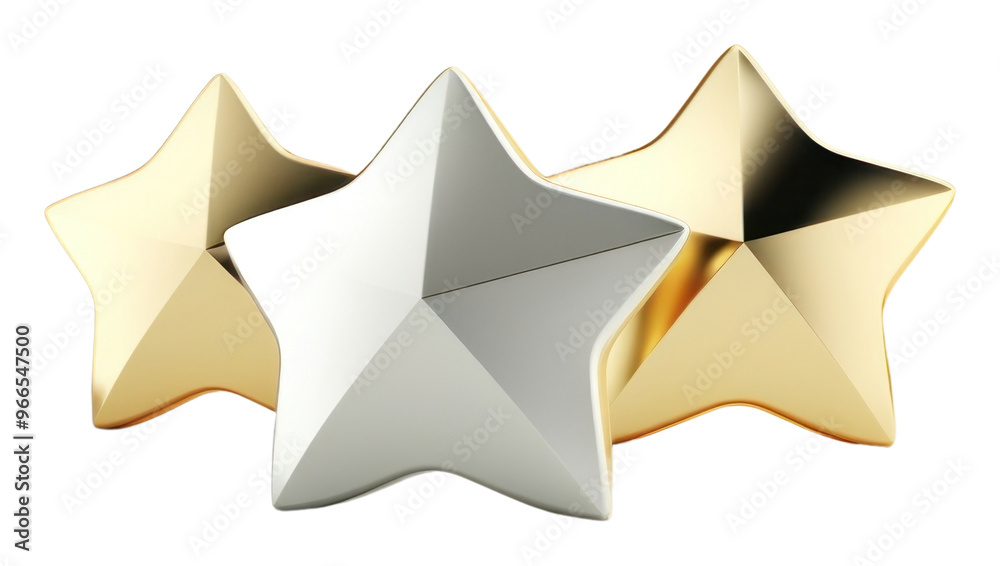 Obraz premium PNG Five stars origami yellow gold.