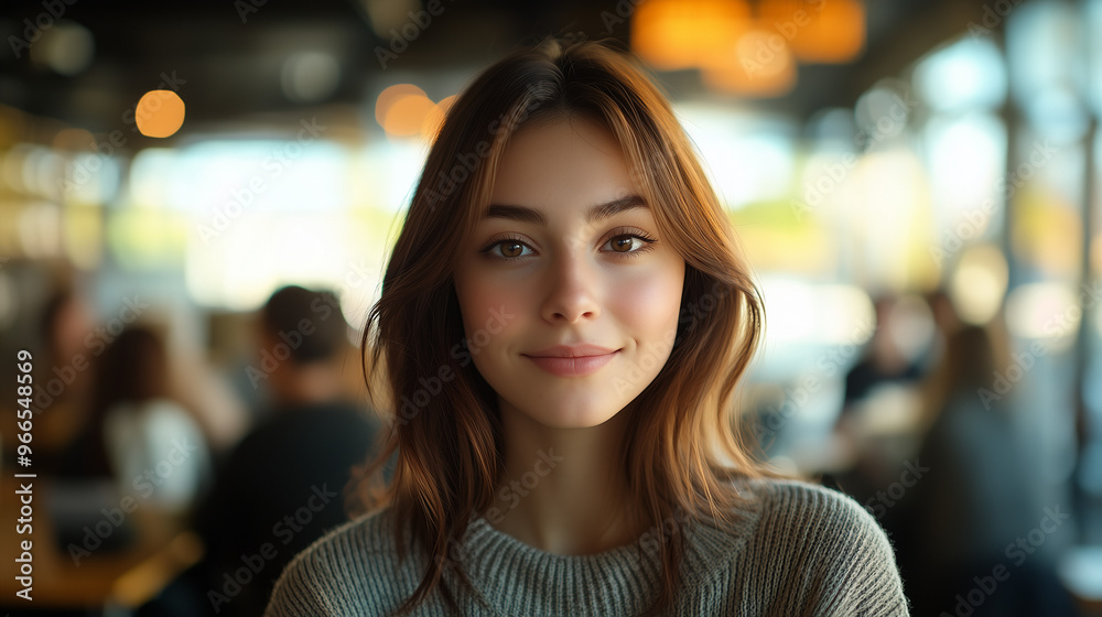 Young Woman In Cafe Peaceful Atmosphere Relaxed Expression Warm Ambiance Young Woman In Cafe Peaceful Atmosphere Relaxed Expression Warm Ambiance