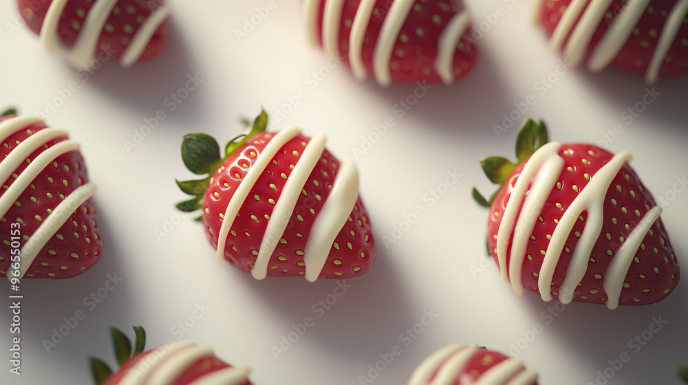 Chocolate Covered Strawberries With A White Chocolate Drizzle Against