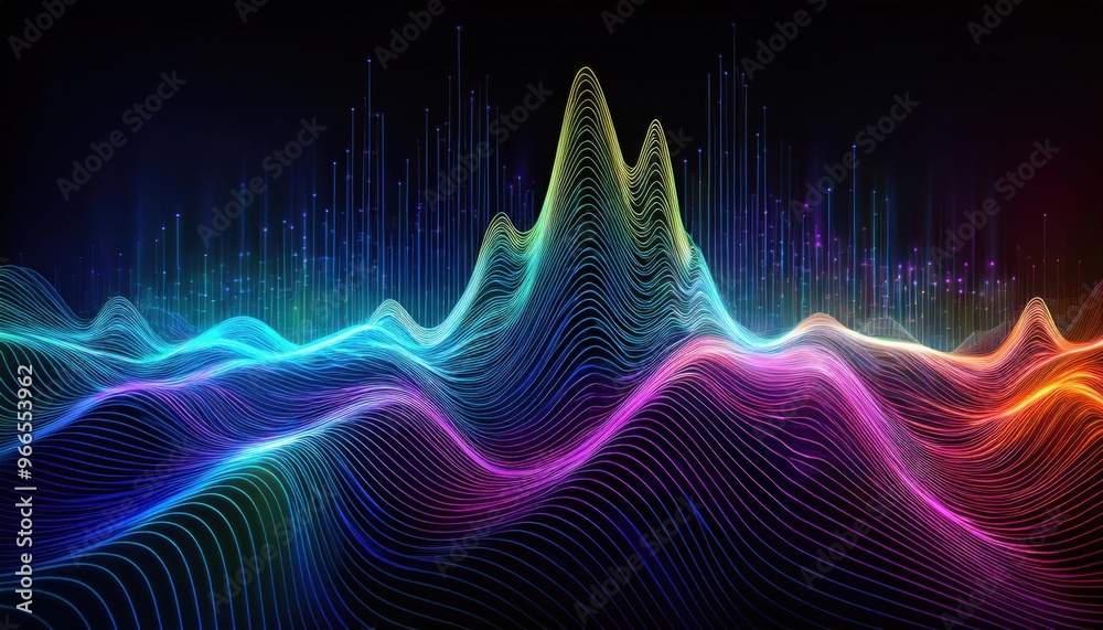 A close up of a waveform with many different colors A close up of a waveform with many different colors