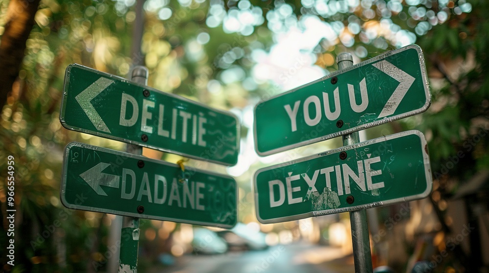 Green Street Signs Pointing in Different Directions Green Street Signs Pointing in Different Directions