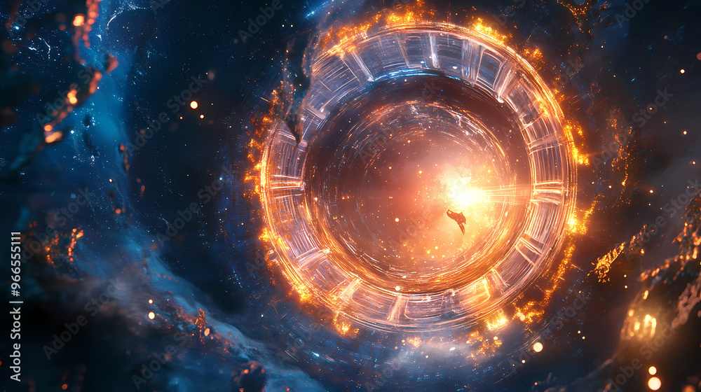 Fototapeta premium Time portal to a different dimension. Time Portal. Illustration