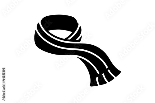 Winter-Ready Scarf Icon Silhouette Essential Winter Fashion Illustration