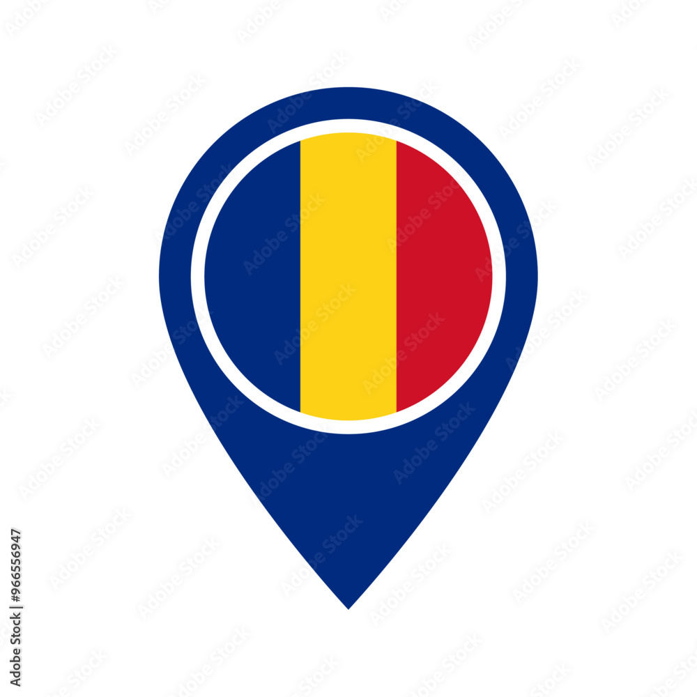 Romania flag location icon