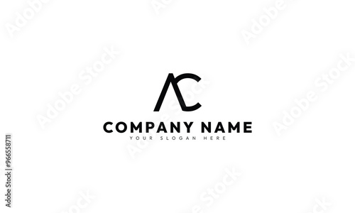 Letters AC Abstract Vector Monogram Logo Design 