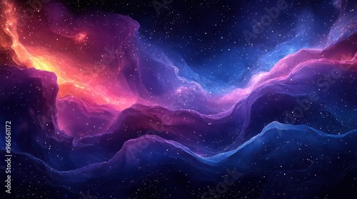 abstract swirling pattern of deep purple and electric blue dynamic fluid motion cosmic nebulainspired background photo