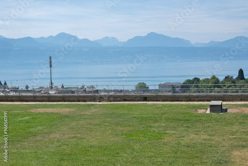 The old town of city of Lausanne, Switzerland photo