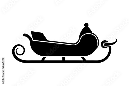 Sled Icon Silhouette Perfect Vector Illustration for Seasonal Designs photo