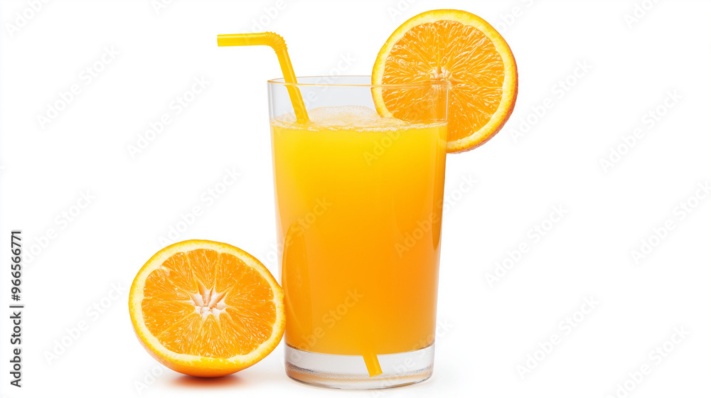 orange juice with straw isolated on white background orange juice with straw isolated on white background