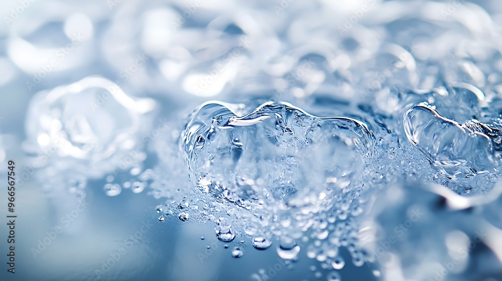Crystal Clear Ice Formation in High-Resolution: Close-Up of Water Freezing in Ice Cube Tray, Intricate Texture and Detail Crystal Clear Ice Formation in High-Resolution: Close-Up of Water Freezing in Ice Cube Tray, Intricate Texture and Detail