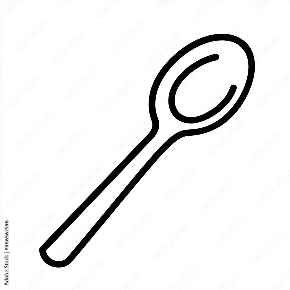 Basic Spoon Icon: Simplistic Utensil Graphics for Everyday Use Basic Spoon Icon: Simplistic Utensil Graphics for Everyday Use