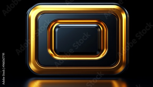 Gold and Black Square with a Centered Empty Space