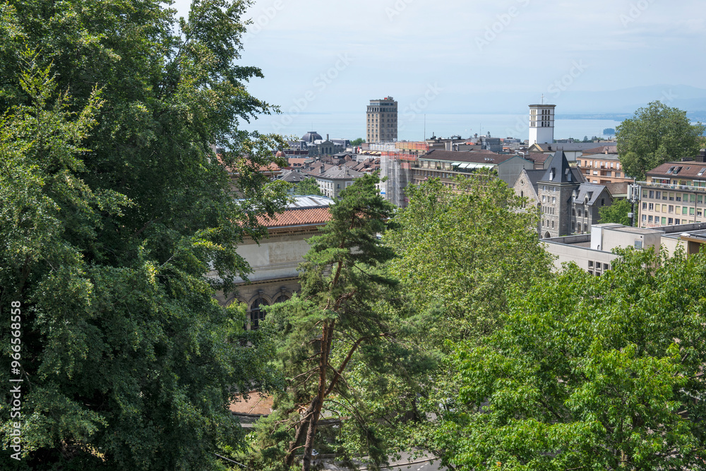 The old town of city of Lausanne, Switzerland The old town of city of Lausanne, Switzerland