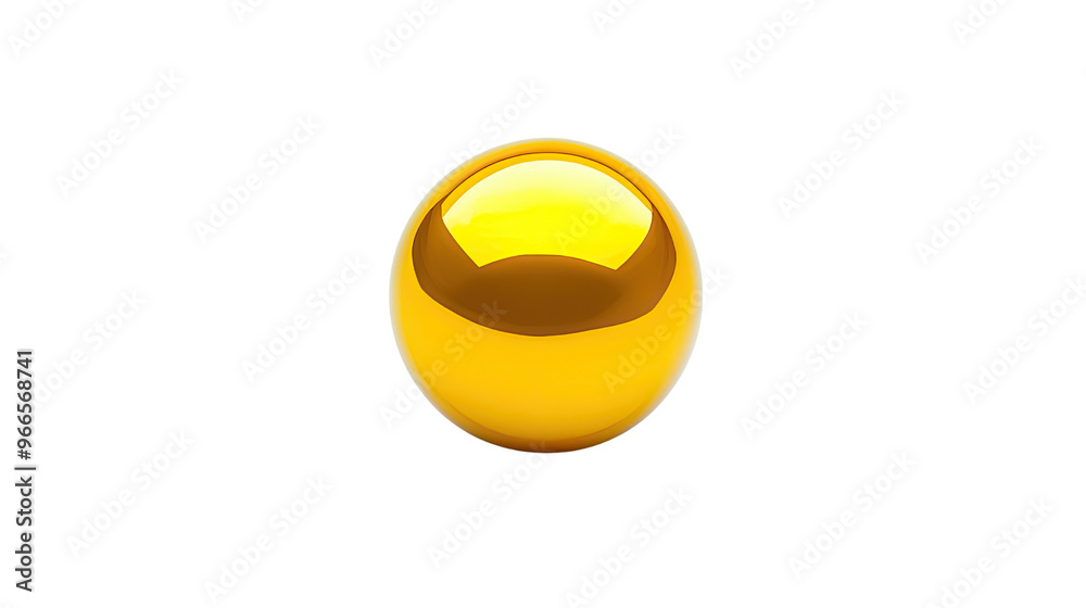 Metallic ball on a transparent background