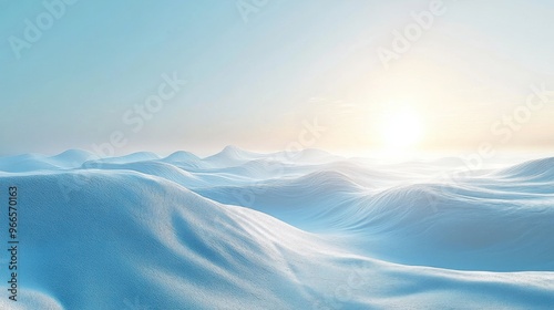 Snowy Landscape with Sun