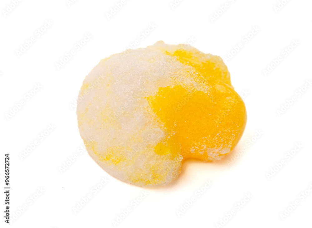 Freeze Dried Lemon Flavored Candy Isolated on a White Background