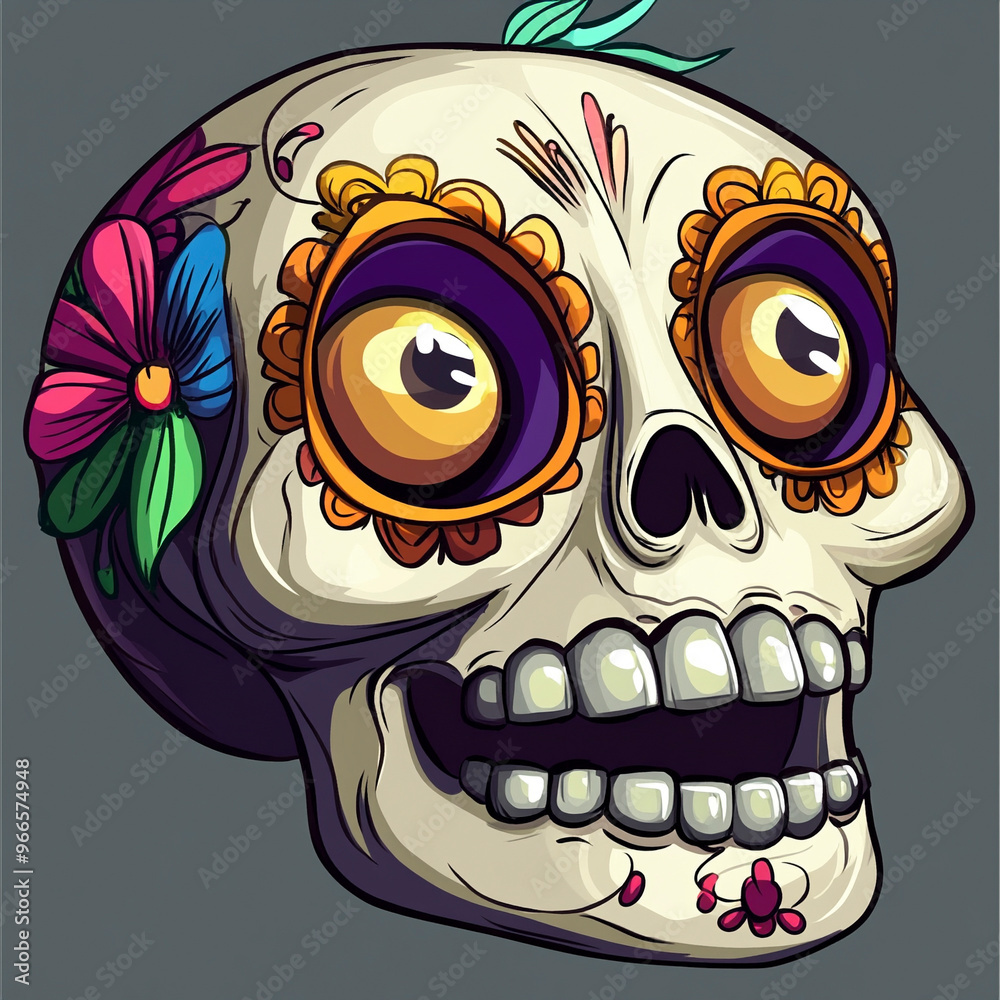 Sugar skull cartoon style Sugar skull cartoon style