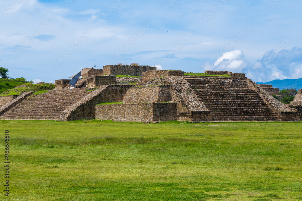 The ruins of Monte Alban, a large archaeological site in Oaxaca, Mexico The ruins of Monte Alban, a large archaeological site in Oaxaca, Mexico