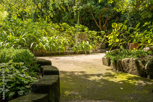 stone path in japanese garden