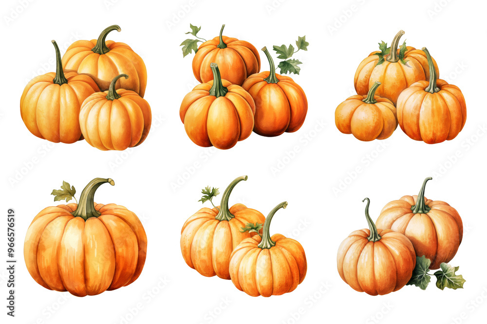 Orange Pumpkin Collection Bundle Set Isolated on a Transparent Background Orange Pumpkin Collection Bundle Set Isolated on a Transparent Background