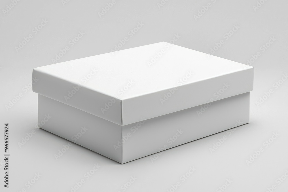 A White Cardboard Box on a Gray Surface A White Cardboard Box on a Gray Surface