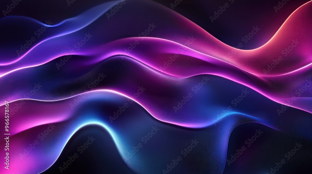 Obraz premium Abstract Flowing Neon Waves