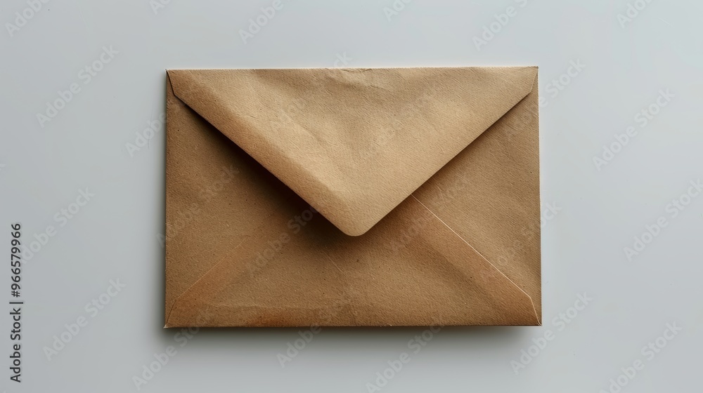 Closed Brown Kraft Paper Envelope Mockup Isolated on a White Background for Mailing and Marketing Closed Brown Kraft Paper Envelope Mockup Isolated on a White Background for Mailing and Marketing