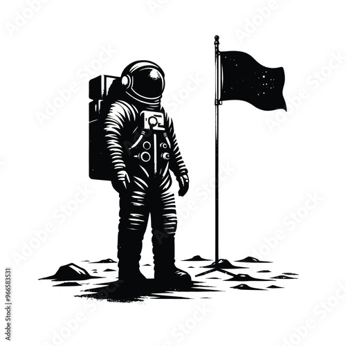 Silhouette of Astronaut in a Space Suit