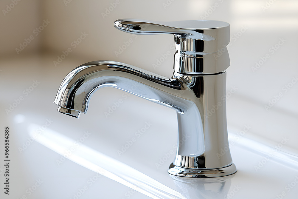 A stylish bathroom faucet with a shiny chrome finish, exemplifying modern aesthetics and functionality in design.
A stylish bathroom faucet with a shiny chrome finish, exemplifying modern aesthetics and functionality in design.