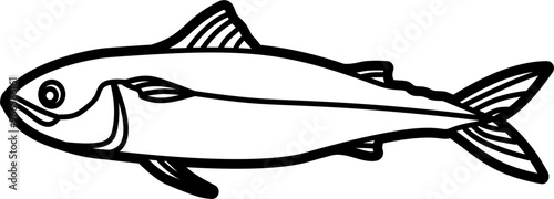 Mackerel fish illustration outline vector