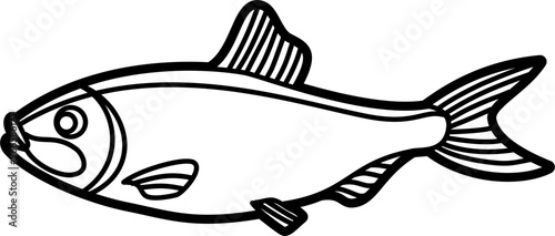 Herring fish illustration outline vector