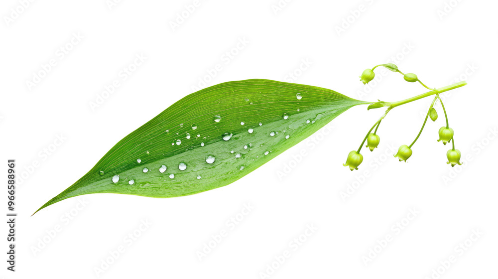 Fototapeta premium Lily of the valley leaf transparent background
