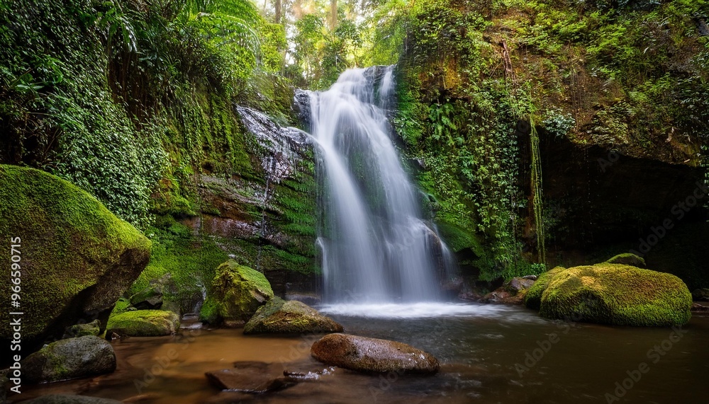 waterfall in the forest waterfall in the forest