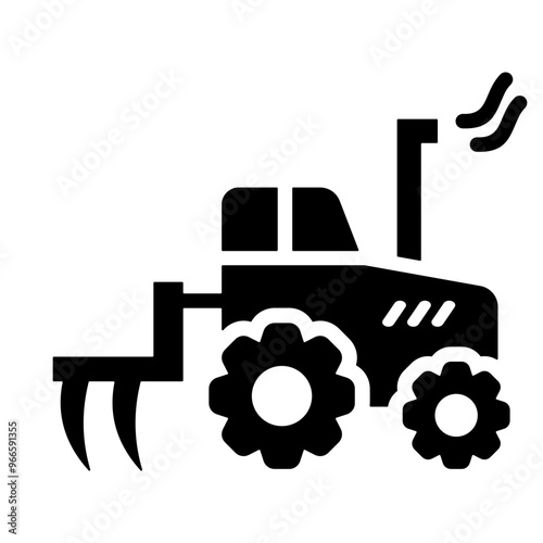 Tractor Plowing Icon